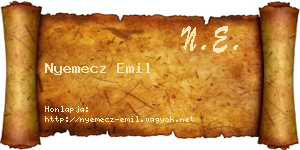 Nyemecz Emil névjegykártya